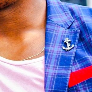 Anchor Lapel Pin - Antique Silver